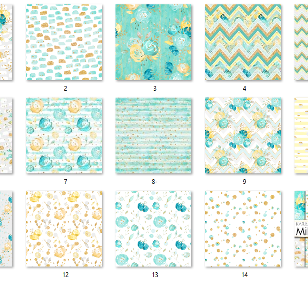 Kit Digital Papéis Mentas Floral 2