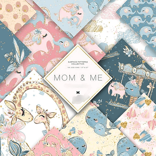 Kit Digitak Papéis Dia das Mães Animais 