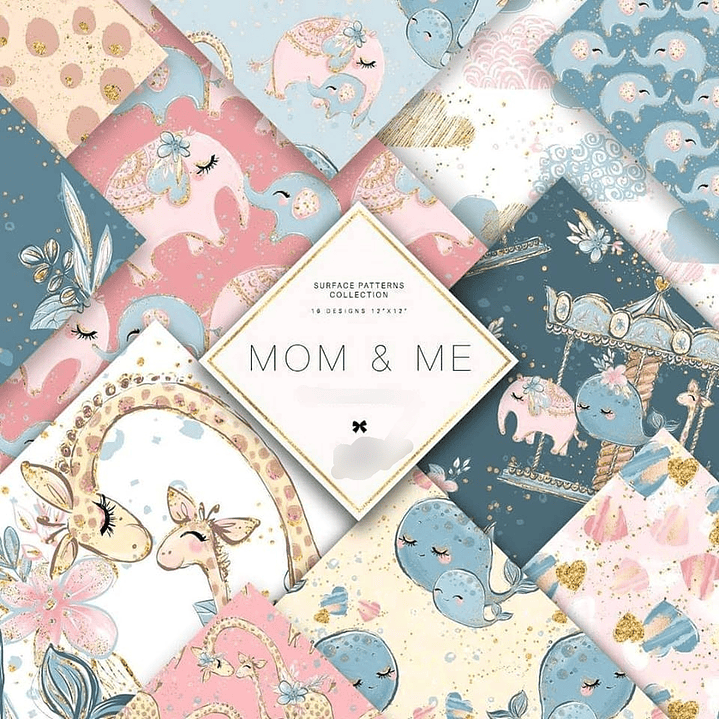 Kit Digitak Papéis Dia das Mães Animais  1