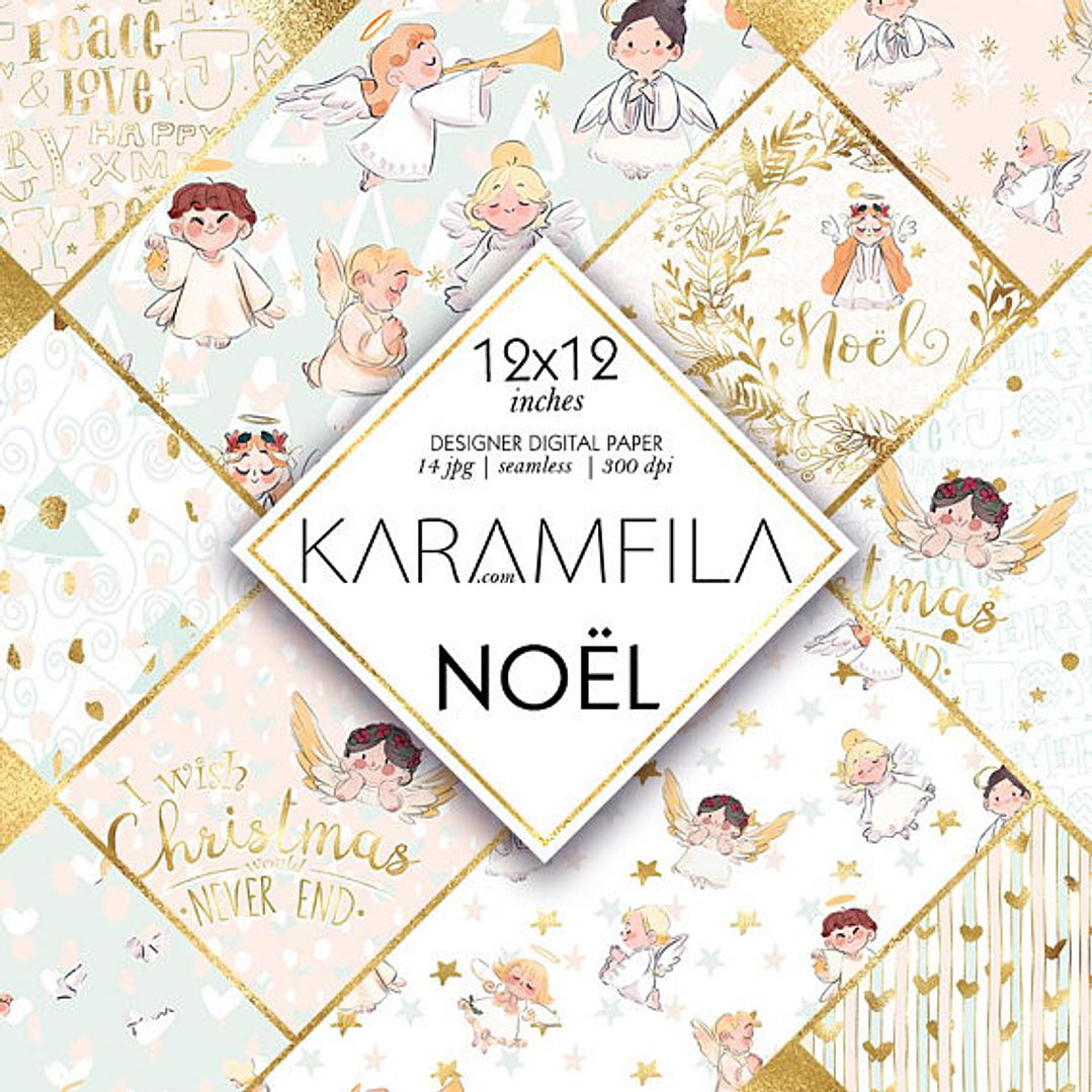 Kit Digital Papéis Anjinhos  1