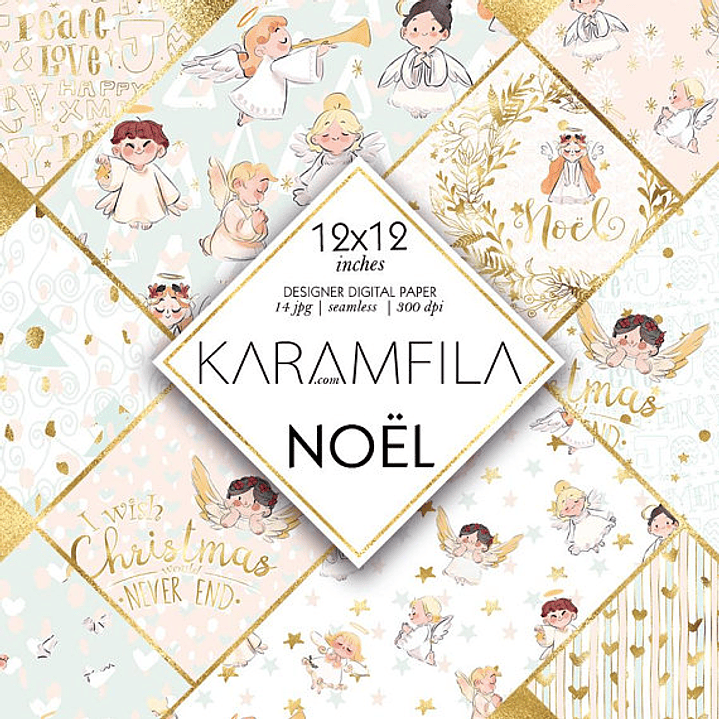 Kit Digital Papéis Anjinhos  1