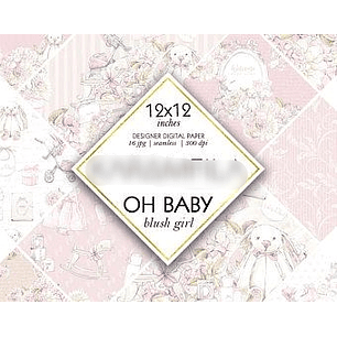 Kit Digital Papéis Baby Girl 