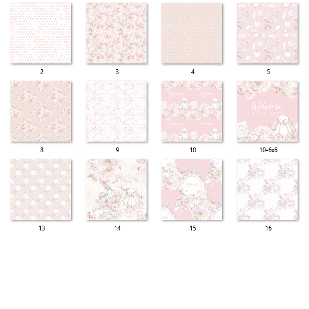 Kit Digital Papéis Baby Girl  2