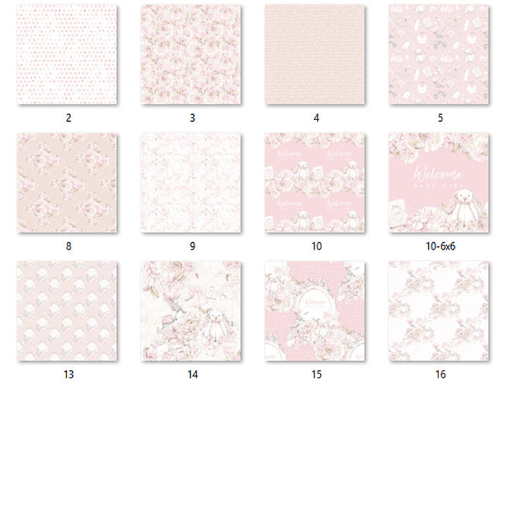 Kit Digital Papéis Baby Girl  2