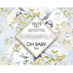 Kit Digital Papéis Oh Baby Boy