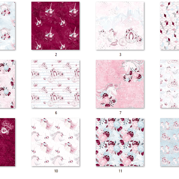 Kit Digital Papéis Unicórnio Era Uma Vez 2