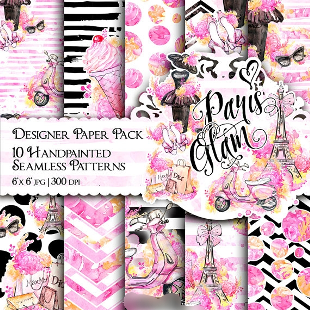 Kit Digital Papéis Paris  1