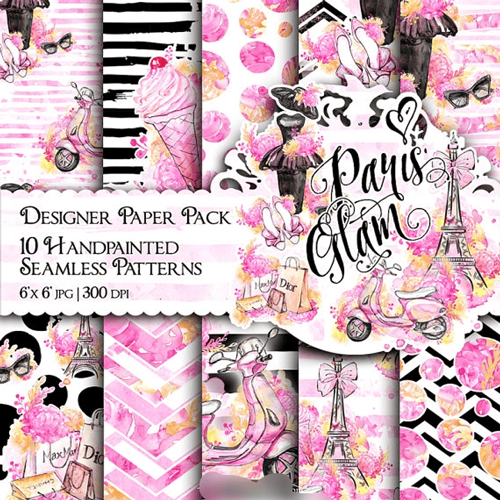 Kit Digital Papéis Paris  1