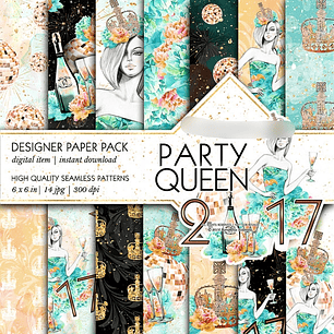 Kit Digital Papéis Rainha da Festa 