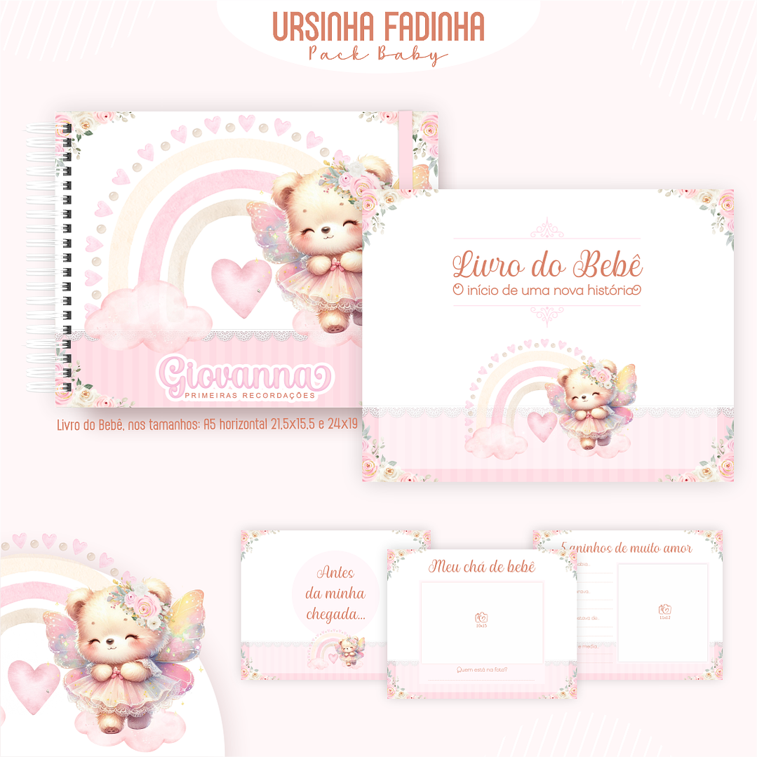 Arquivo Encadernação Baby Ursinha Fadinha 2