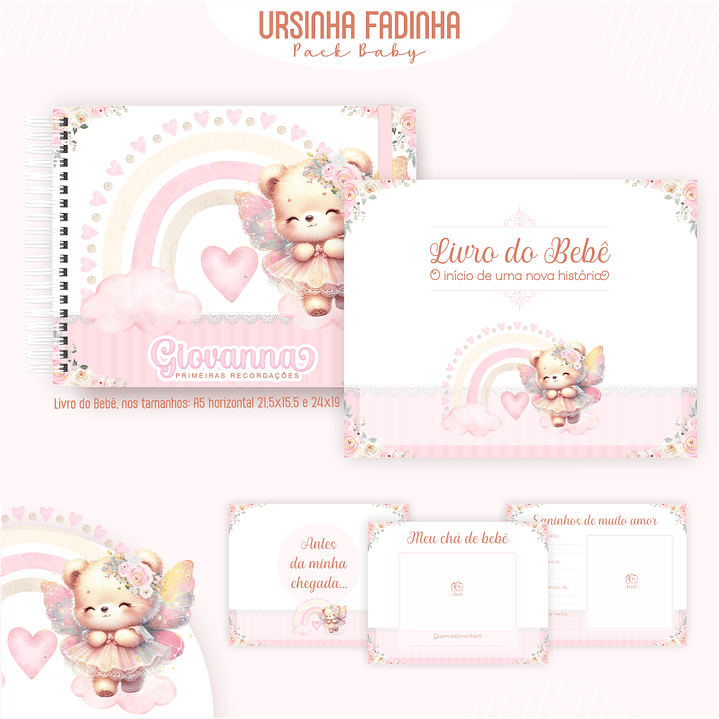 Arquivo Encadernação Baby Ursinha Fadinha 2