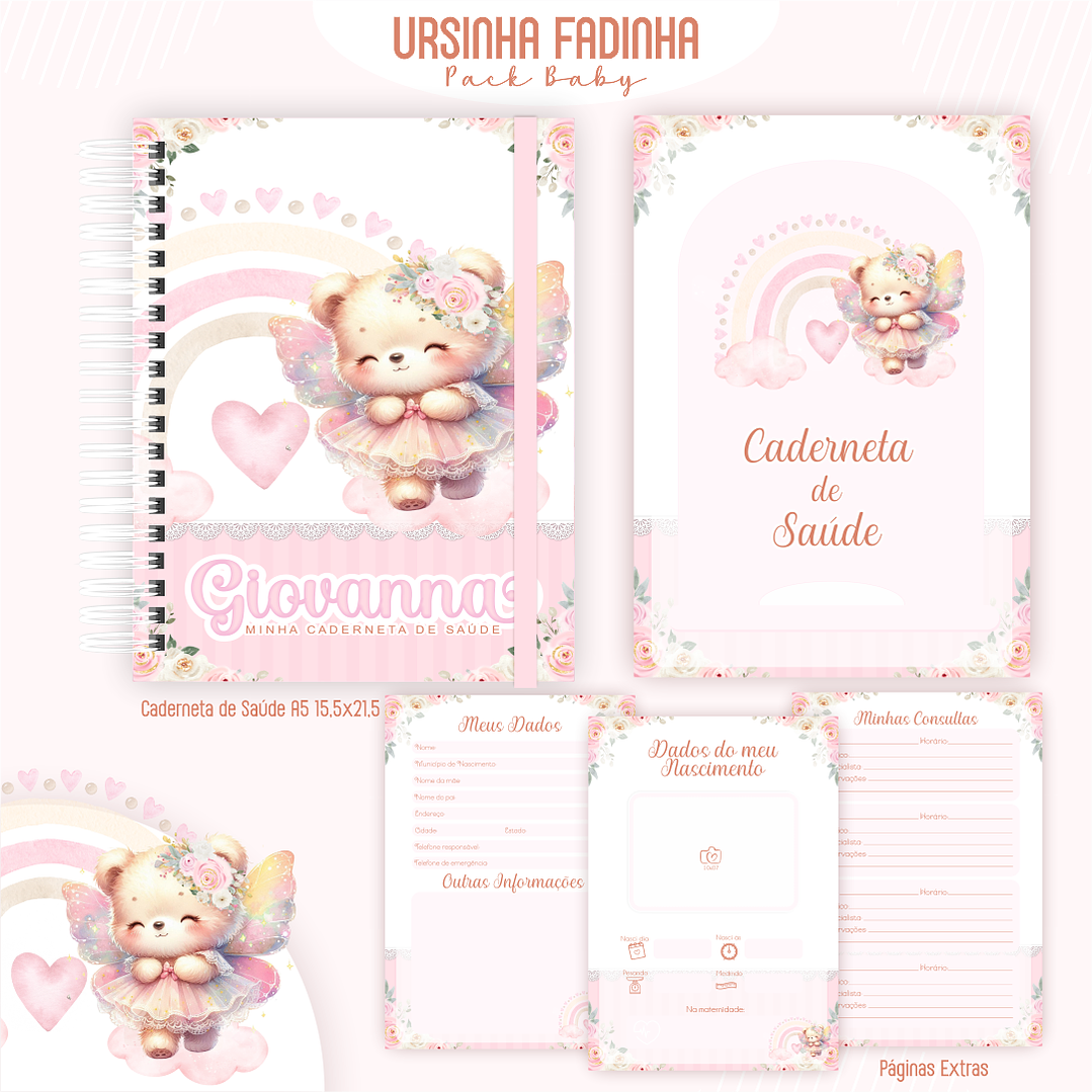 Arquivo Encadernação Baby Ursinha Fadinha 3