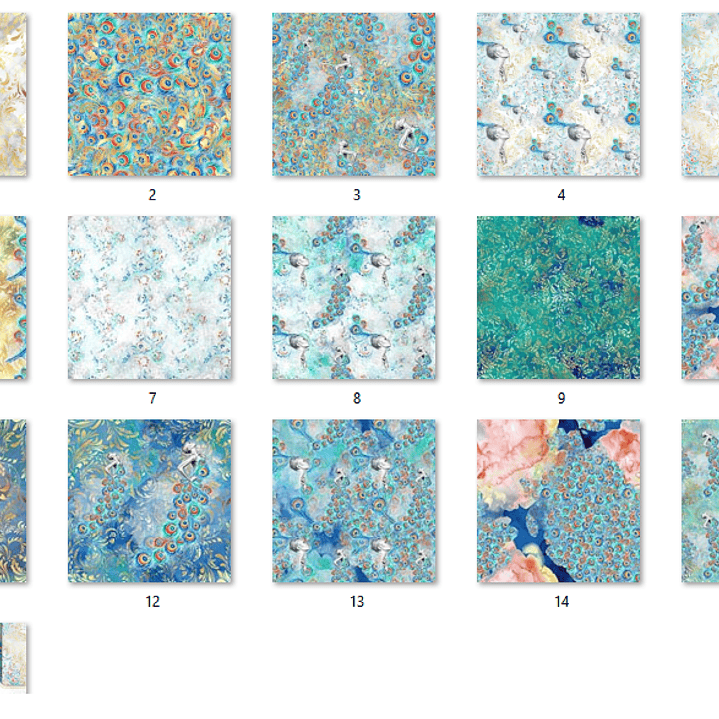 kit digital Papeis Penas de Pavão 2