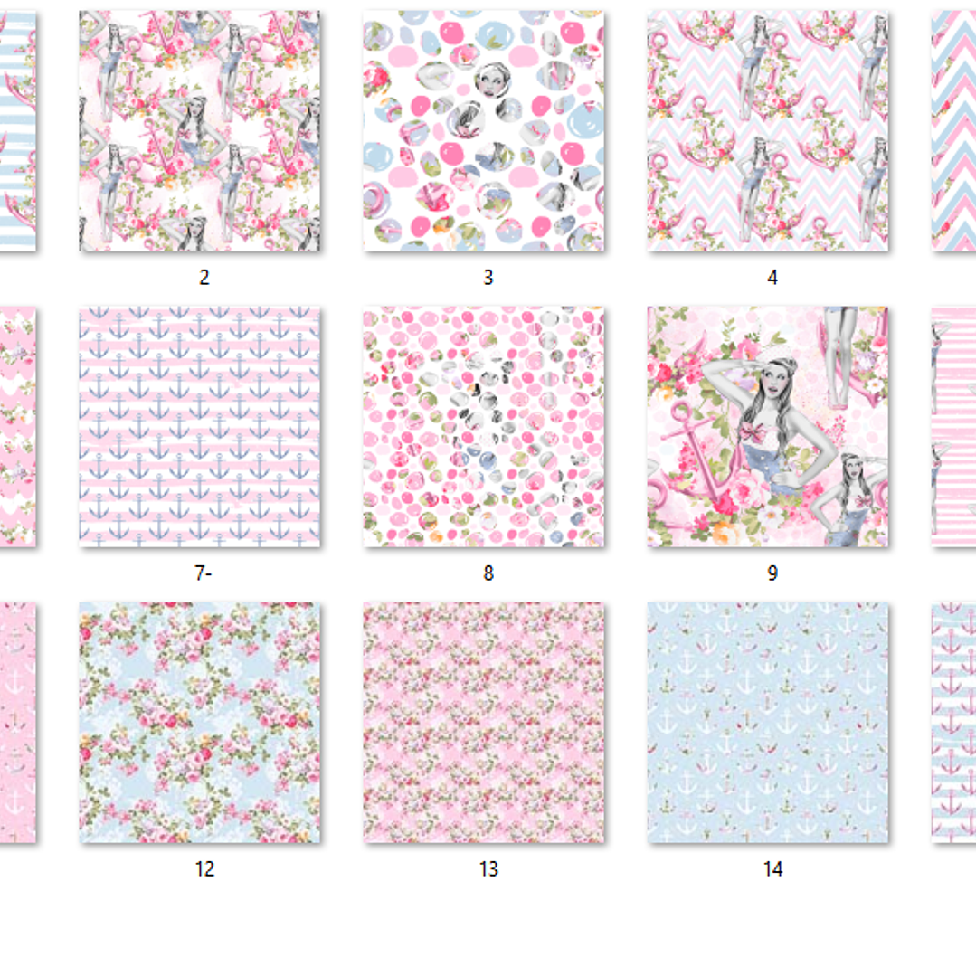 Kit Digital Papéis Náutico Rosa  2