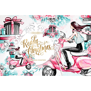 Kit Digital Natal Aquarela