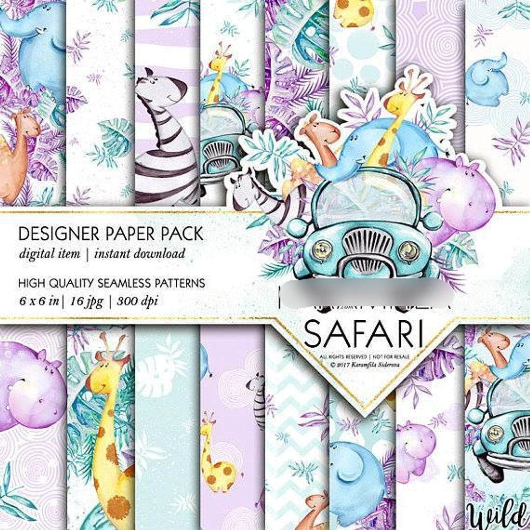 kit Digital Papeis Safari 1