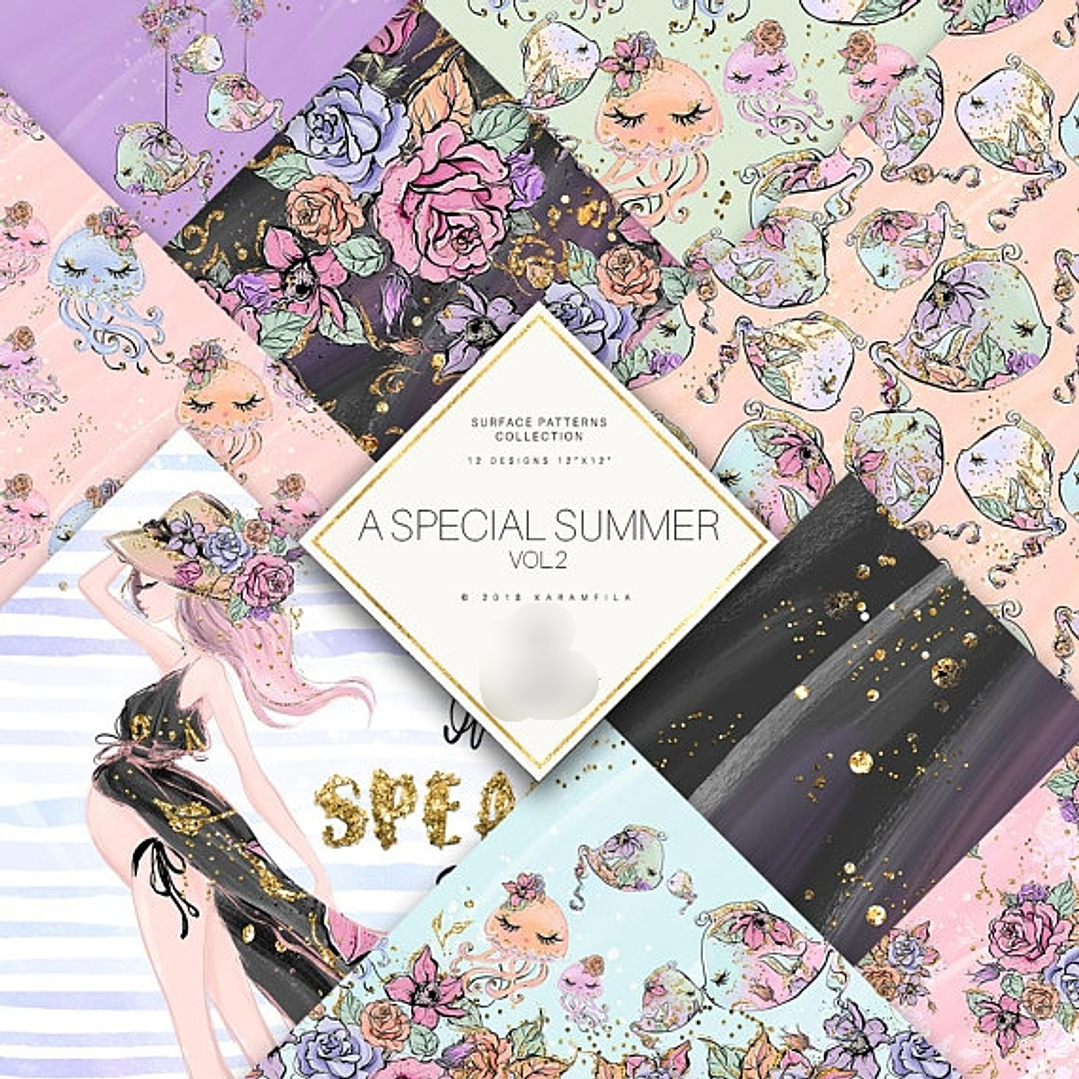 Kit Digital Papeis Mulher Gravida No Verão  1