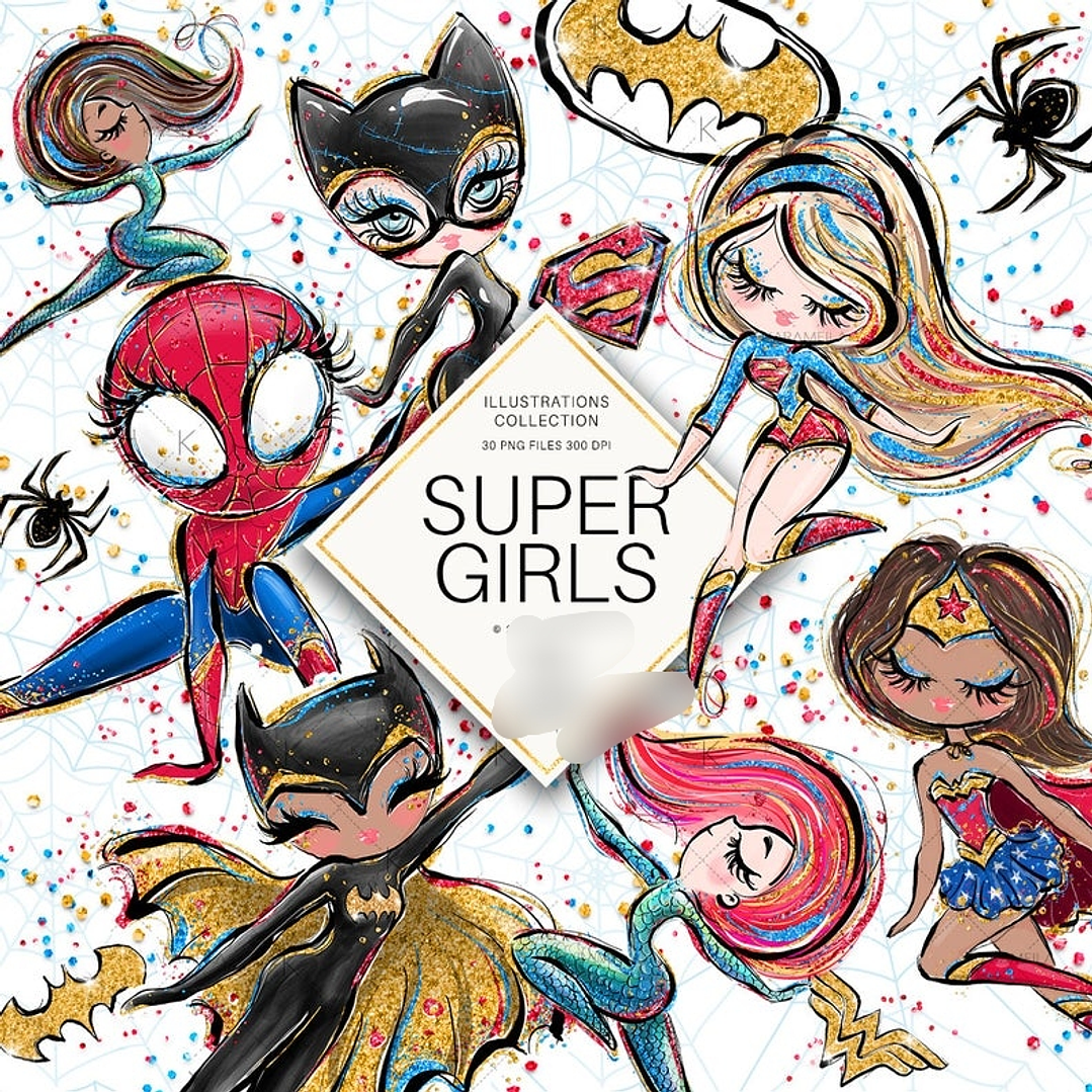 Kit Digital Super Heroinas 1