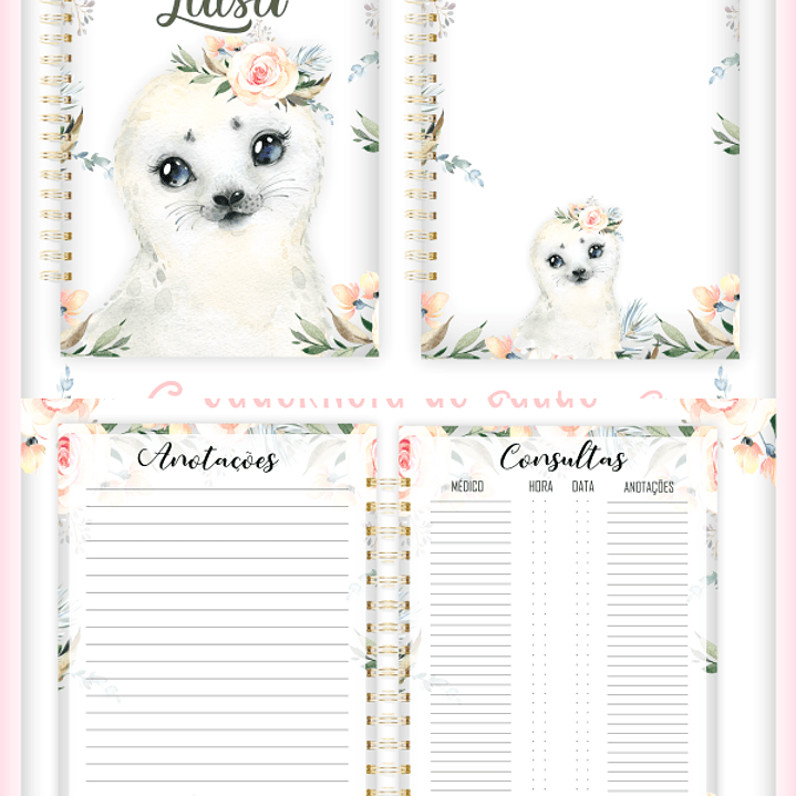 Arquivo Encadernação Baby Foquinha Aquarela 2