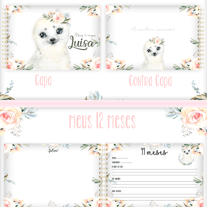 Arquivo Encadernação Baby Foquinha Aquarela 3