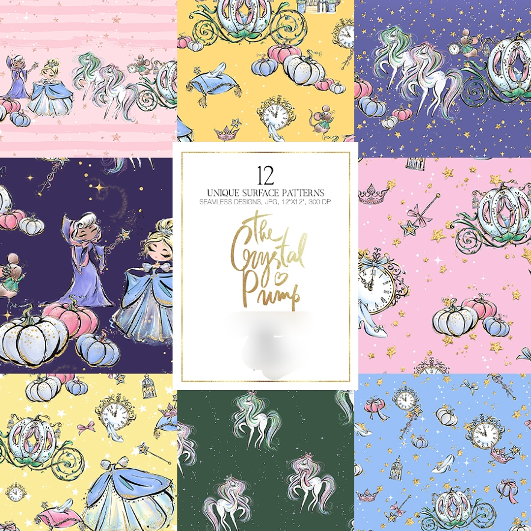 Kit Digital Papeis Cinderela  1