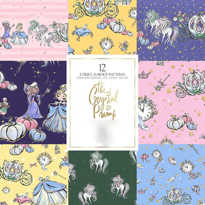 Kit Digital Papeis Cinderela  1