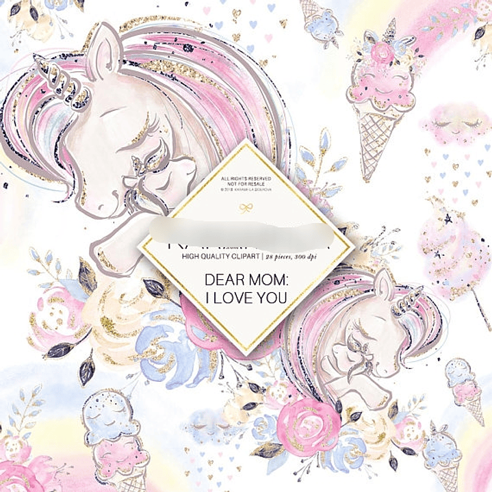 Kit Digital Unicornio Baby 1