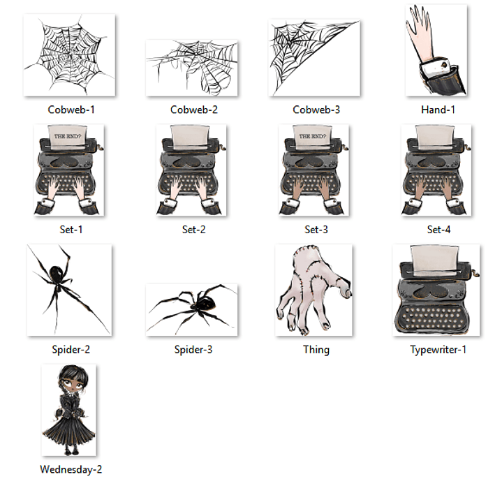 Kit Digital Papéis Wandinha 02 2