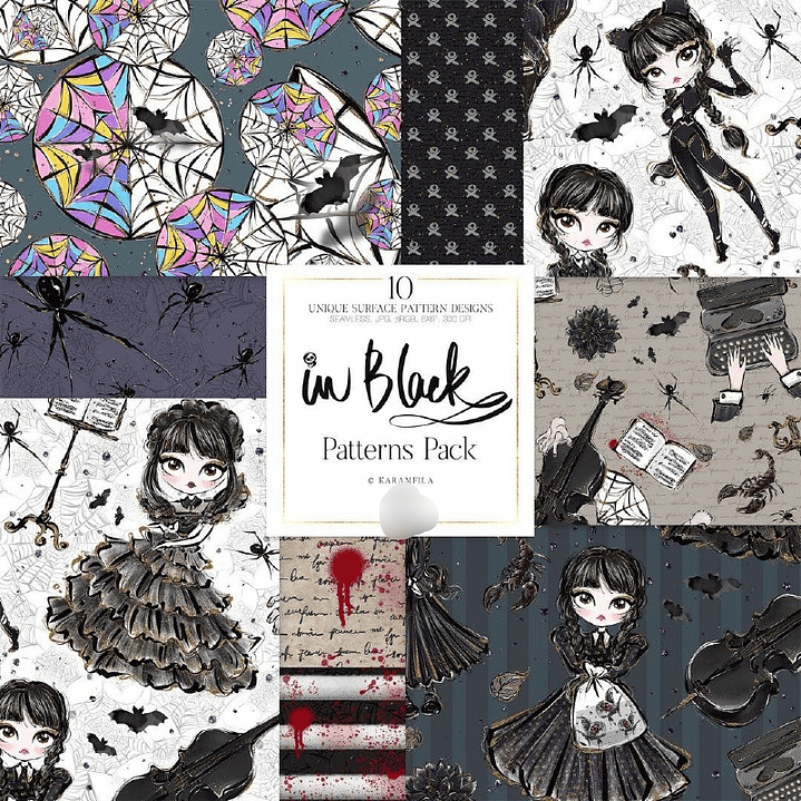 Kit Digital Wandinha Papéis  1