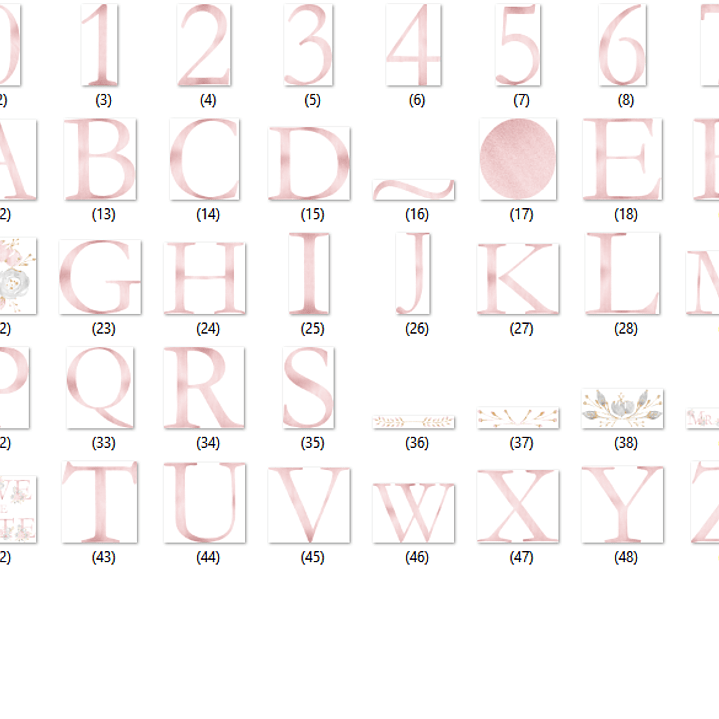 Kit Digital Alfabeto Floral Rosa  2