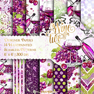 Kit Digital Papelaria Vinho 