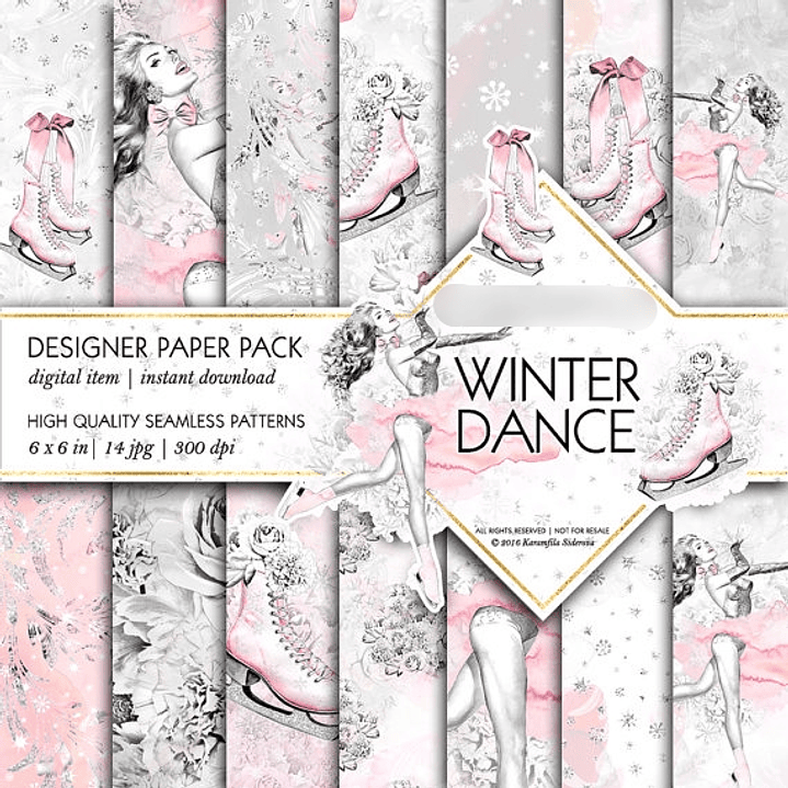 Kit Digital Papelaria Dança No Inverno  1