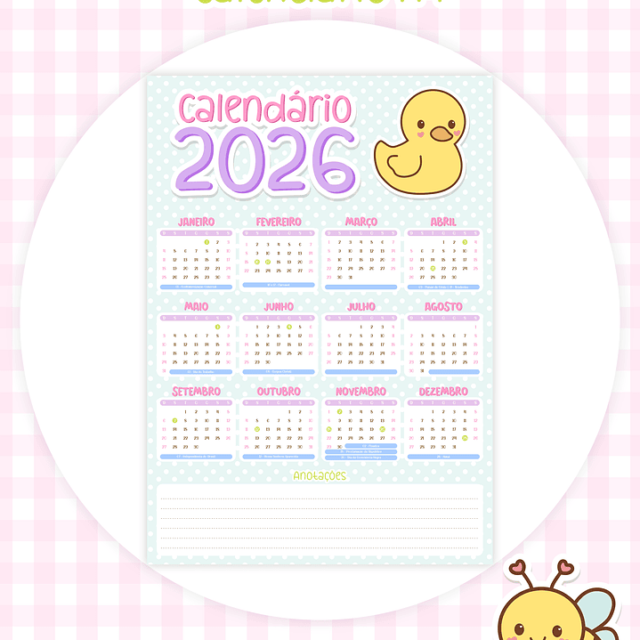 Arquivo Calendários Fofinhos 2026  2