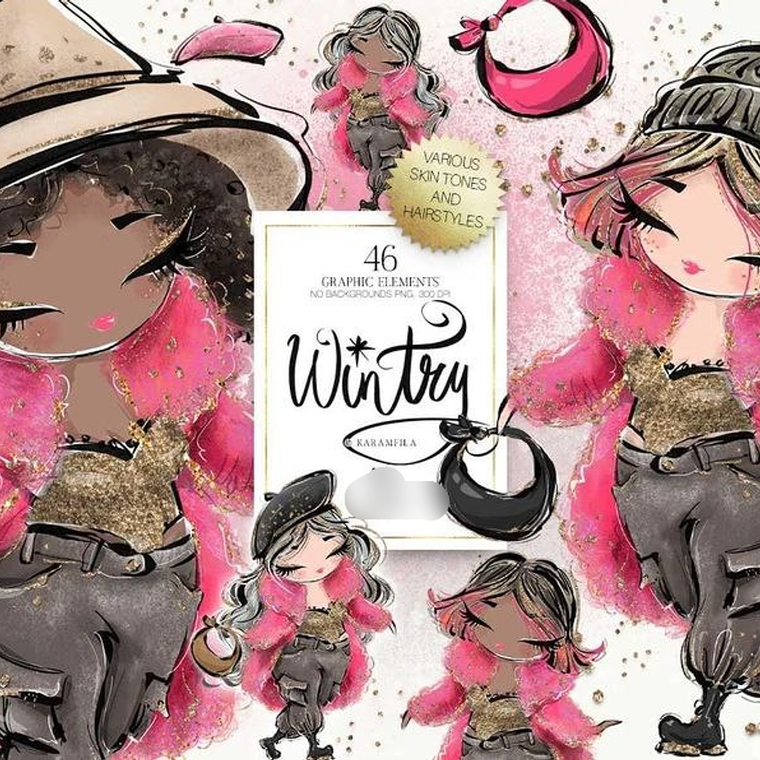 Kit Digital Bonequinhas No Inverno 3 1