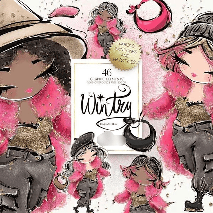 Kit Digital Bonequinhas No Inverno 3 1