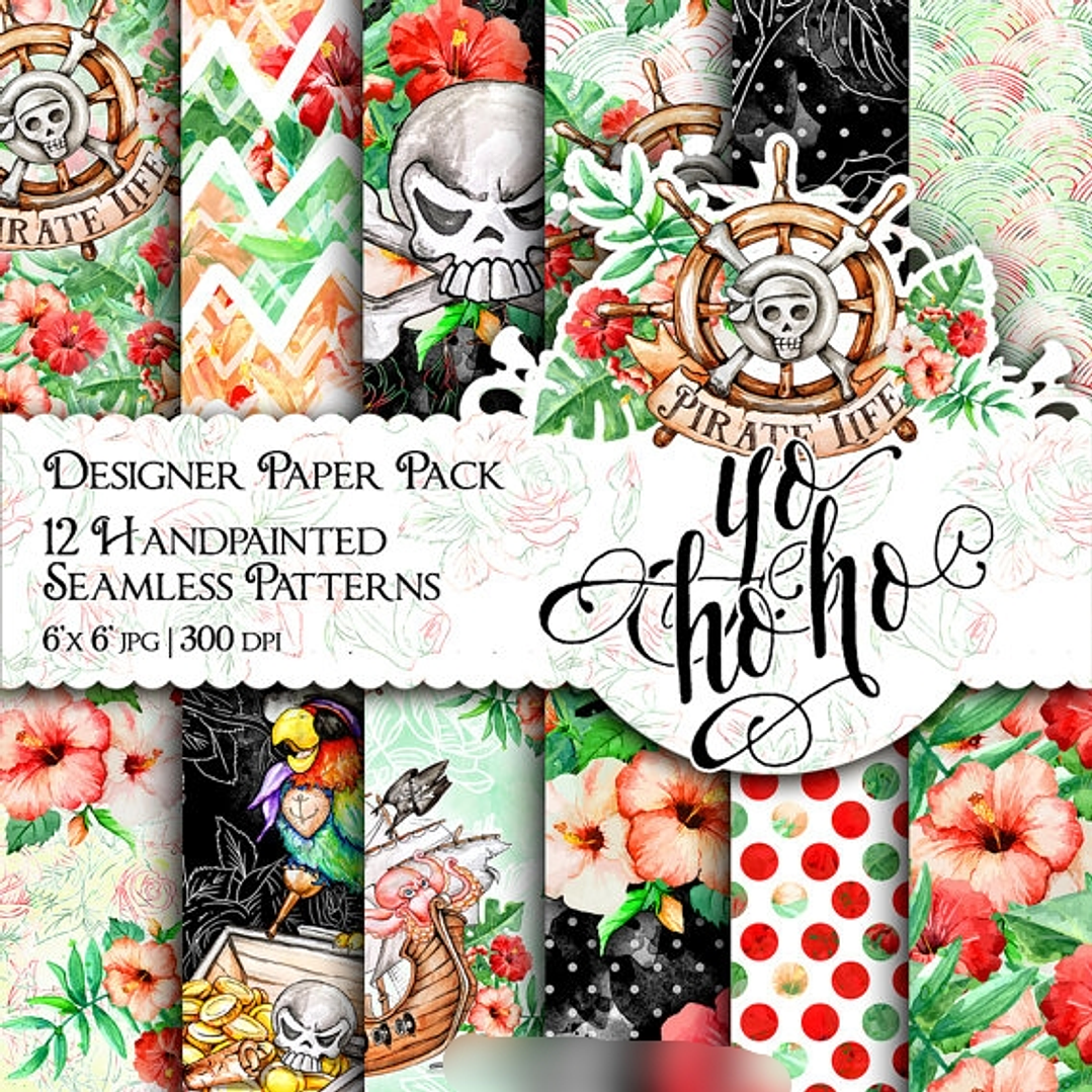 Kit Digital Papeis Pirata  1