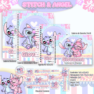 Arquivo Combo Escolar StItch e Angel 2025