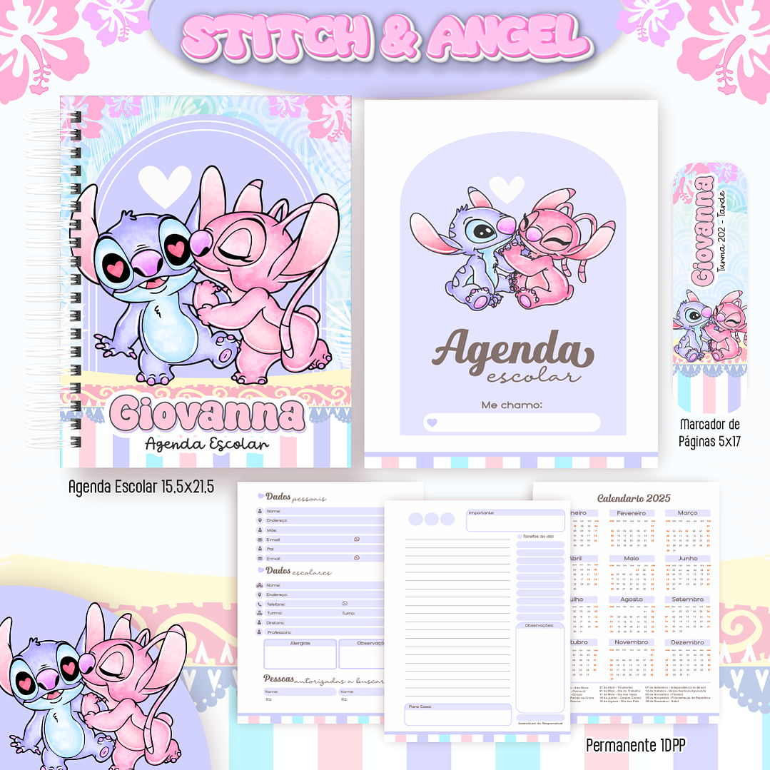 Arquivo Combo Escolar StItch e Angel 2025 2