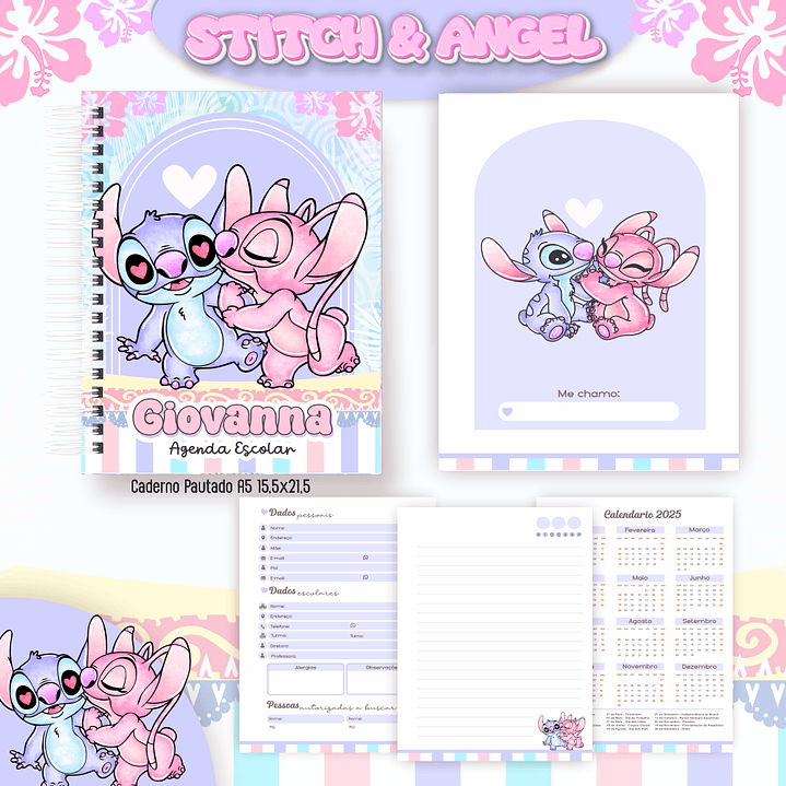 Arquivo Combo Escolar StItch e Angel 2025 3