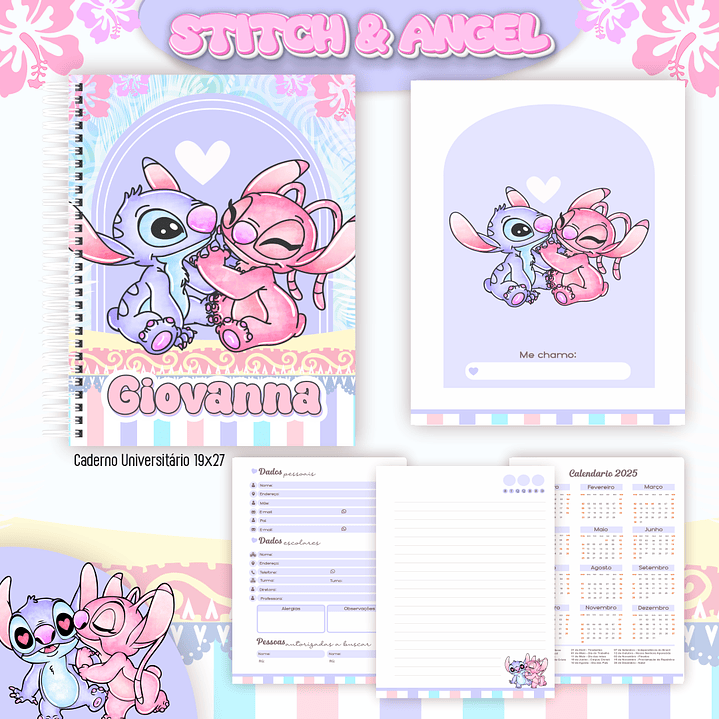 Arquivo Combo Escolar StItch e Angel 2025 4