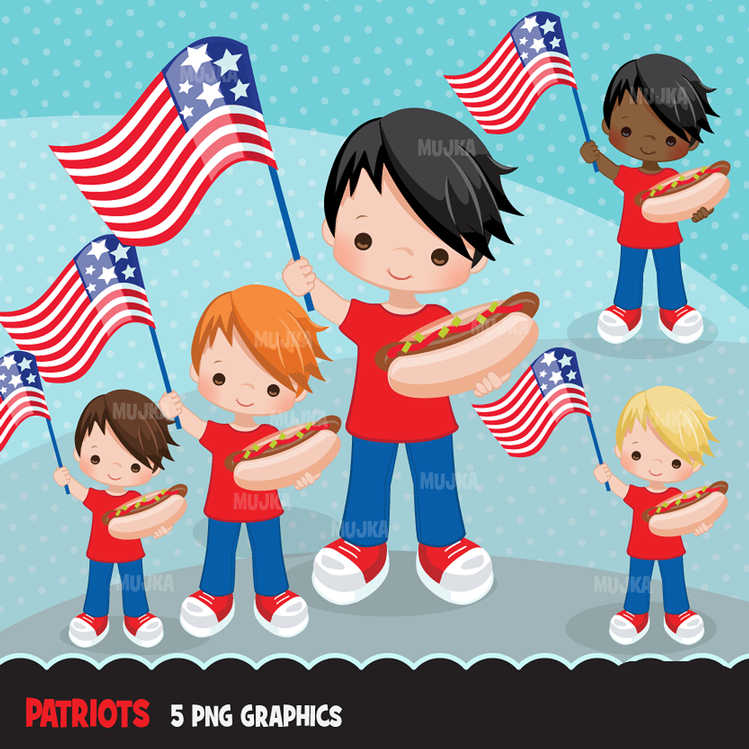 Kit Digital 4 de Julho Bandeira Menino  1