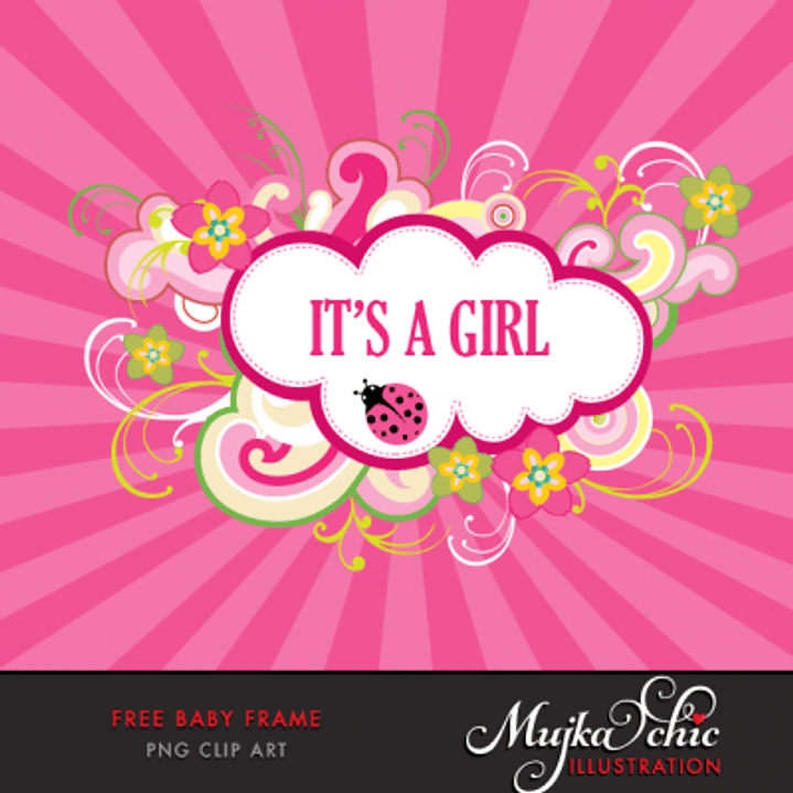 Kit Digital Frame It's A Girl 1