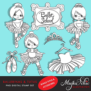 Kit Digital Bailarina Preto e Branco