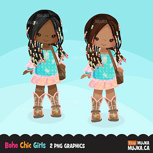 Kit Digital Boho Menina Chique 