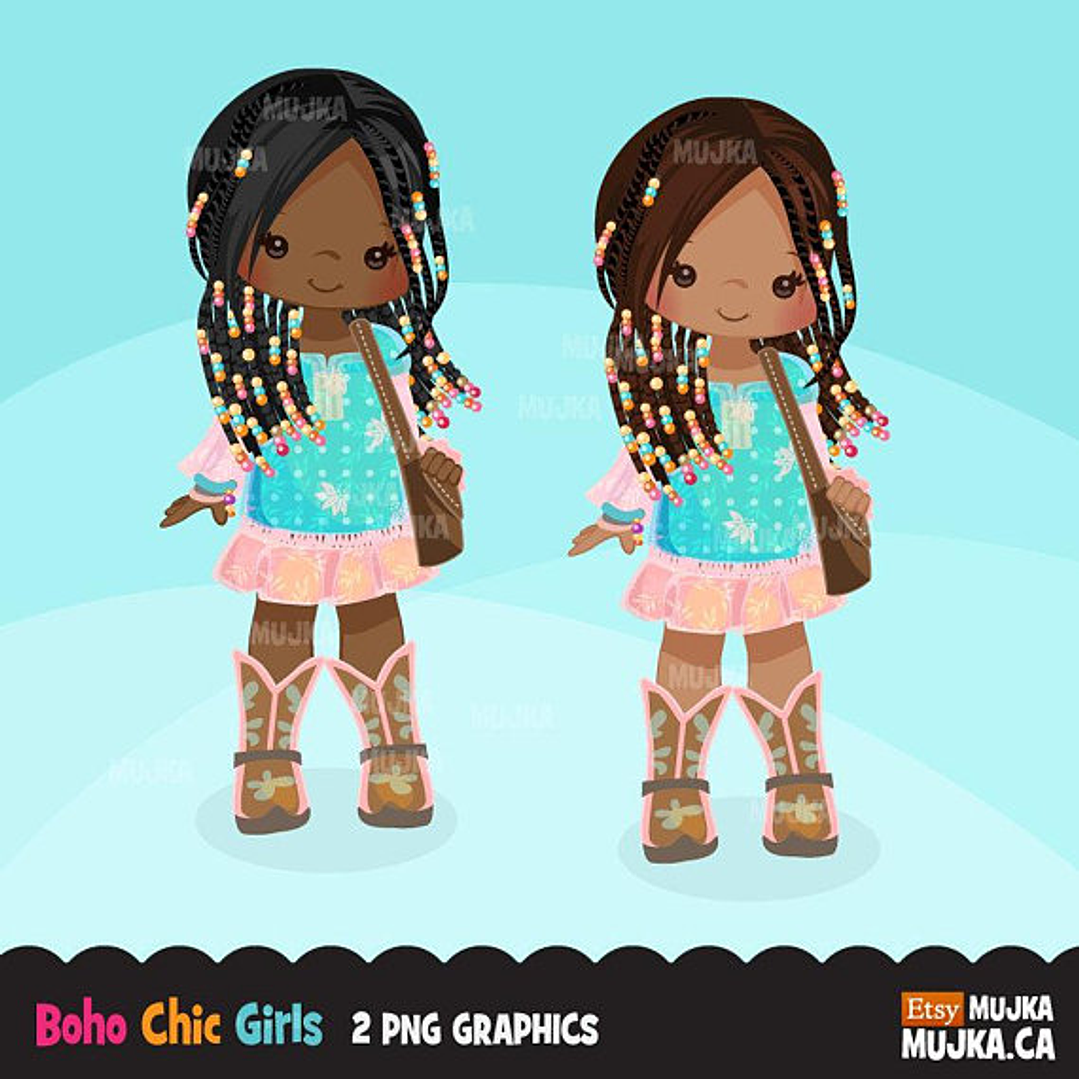 Kit Digital Boho Menina Chique  1