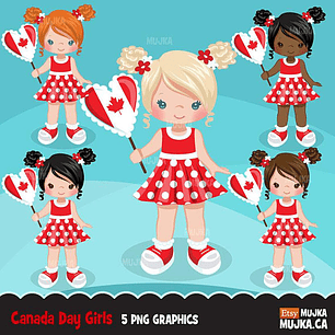  kit Digital Menina no dia do Canada 