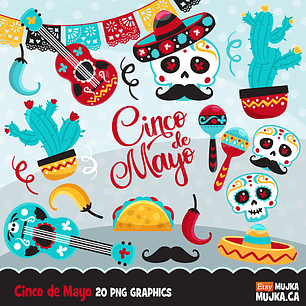 Kit Digital Cinco de Maio Elementos