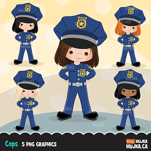 Kit Digital Menina Policial 