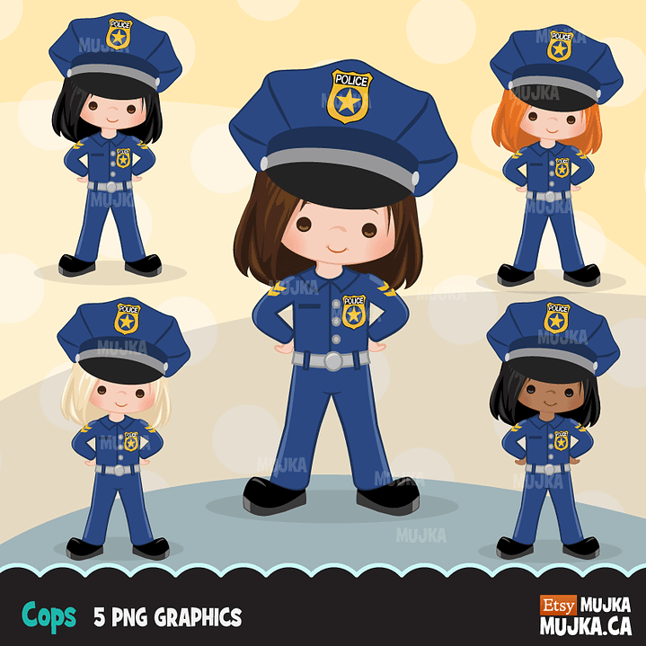 Kit Digital Menina Policial  1