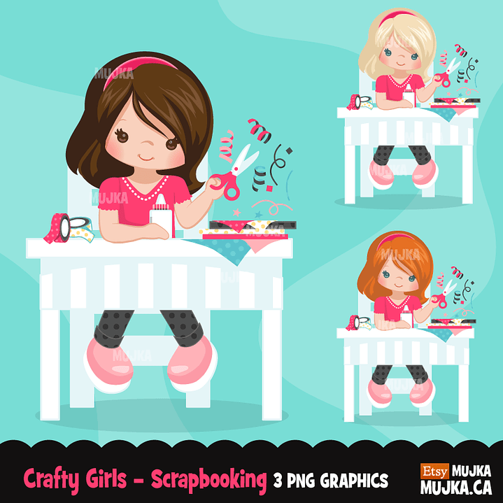 Kit Digital Meninas Costuras 1